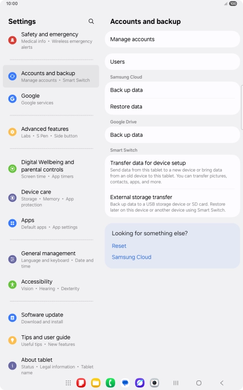 Press Manage accounts.