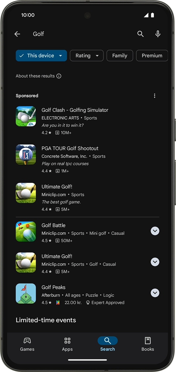 On your phone: Press the device selection drop down list.