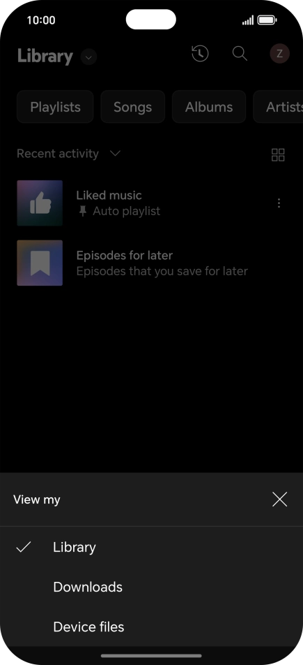 Press the required category and go to the required audio file.