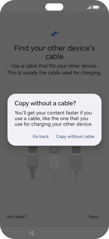 Press Copy without cable.