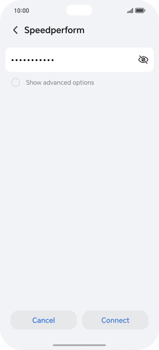 Key in the password for the Wi-Fi network and press Connect.