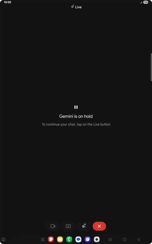 To resume the conversation, press the resume icon.