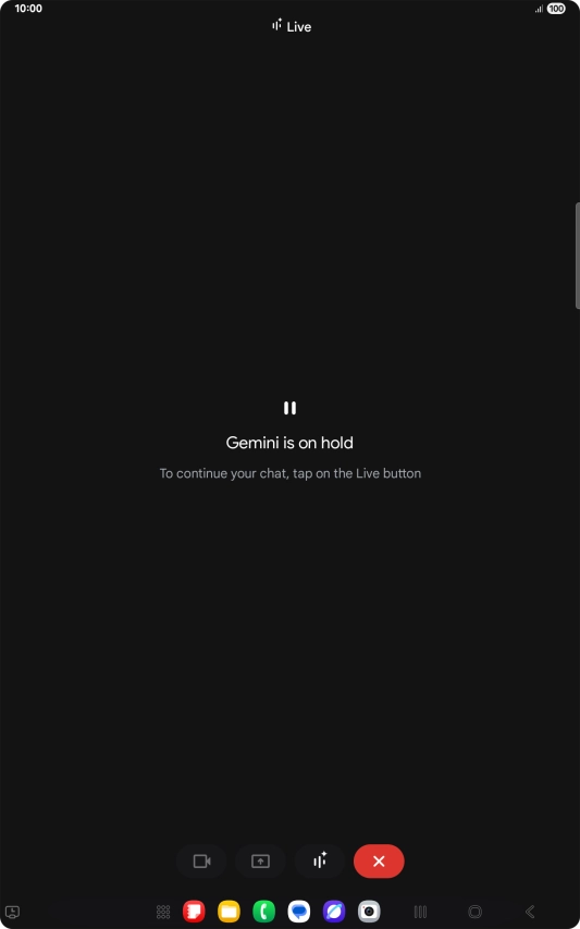 To resume the conversation, press the resume icon.
