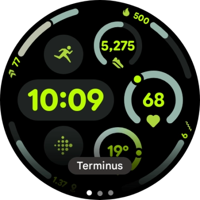 Slide your finger on the screen to change between the different design options.