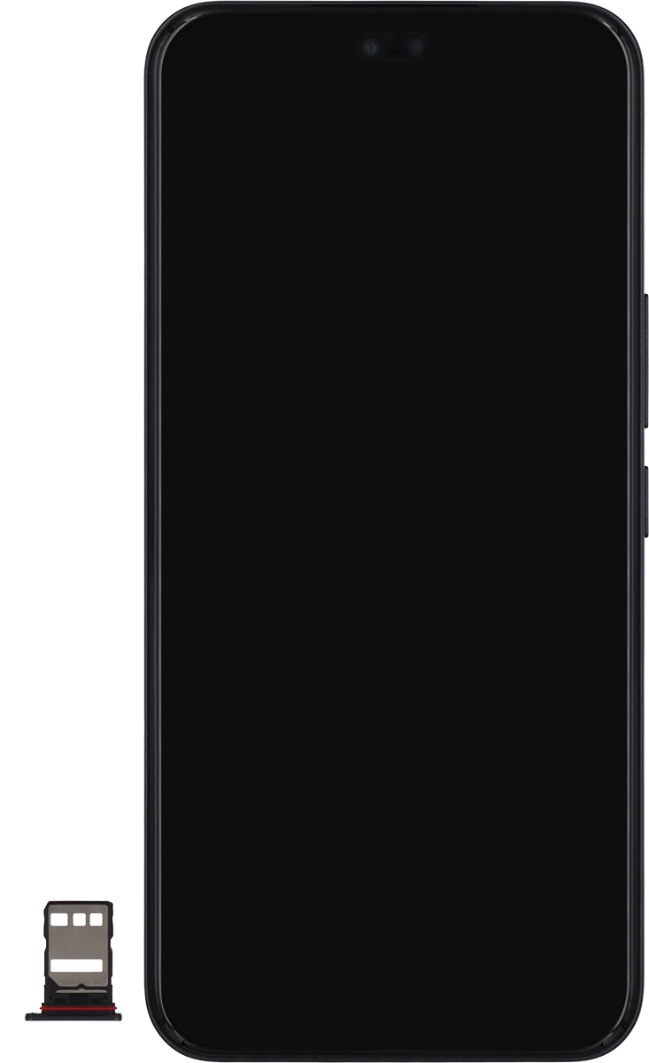 Turn your SIM so the angled corner of the SIM matches the angled corner of the first SIM holder and place your SIM in of the first the SIM holder.