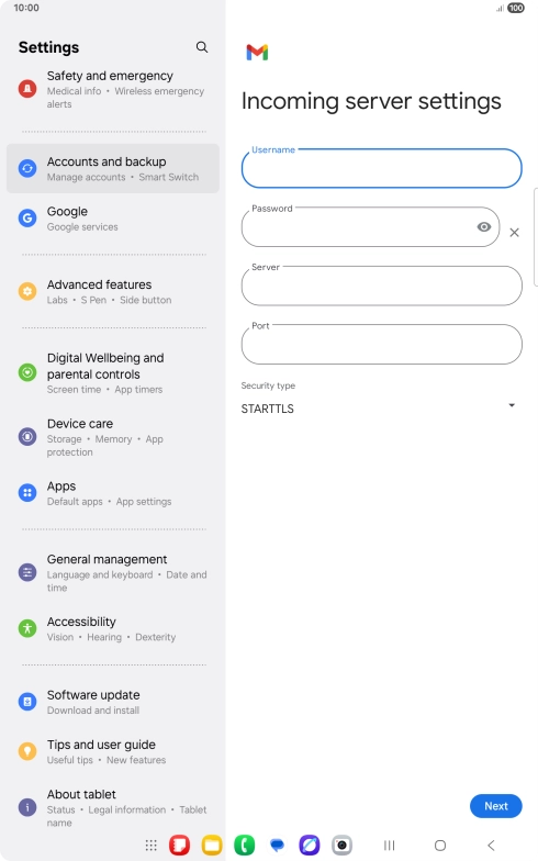Press the field below 