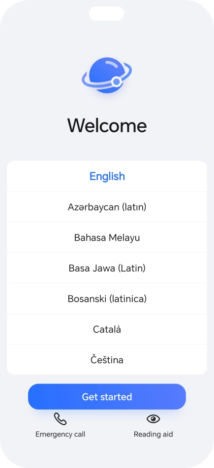 Press the required language.