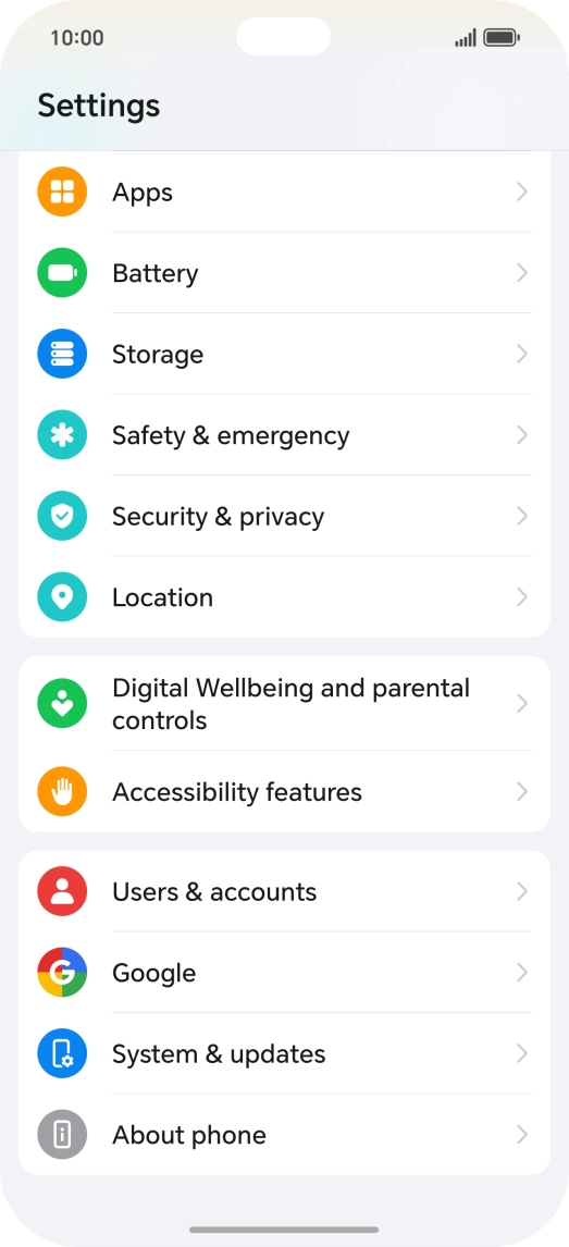 Press Users & accounts.