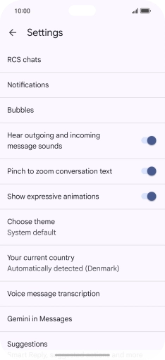 Press Gemini in Messages.