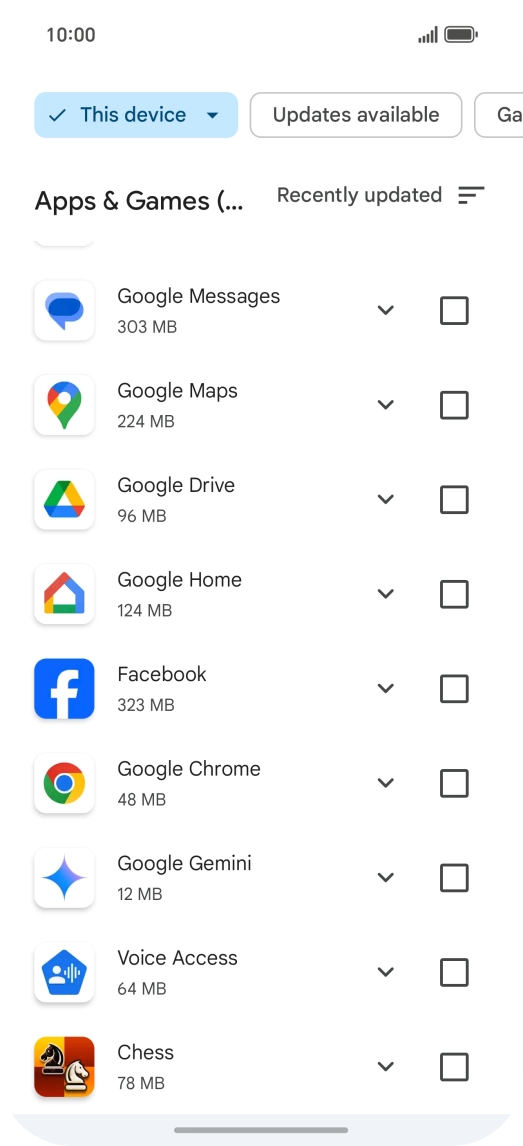 Press the required app.