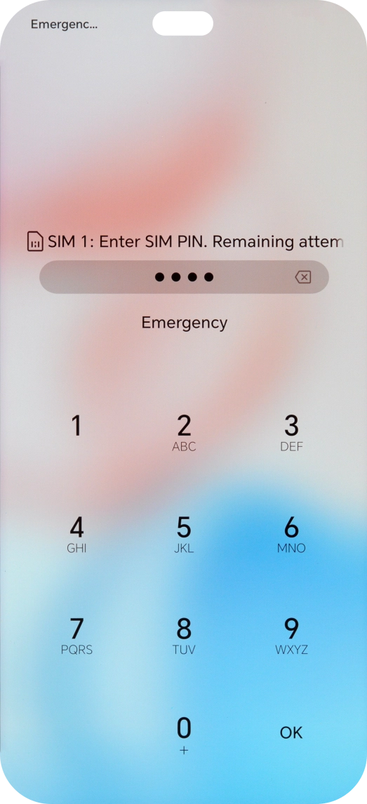 If you're asked to key in your PIN, do so and press OK. The default PIN is 1111.
