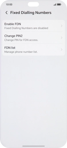 Press Enable FDN.
