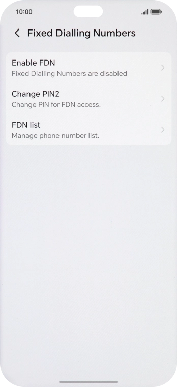 Press Enable FDN.