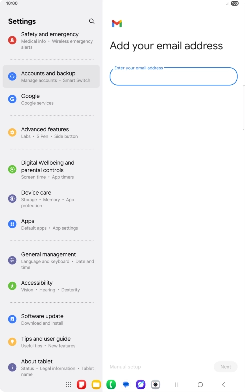 Press the field below 