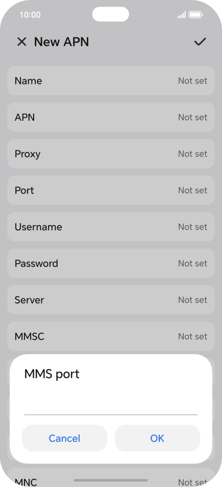 Key in 8080 and press OK.