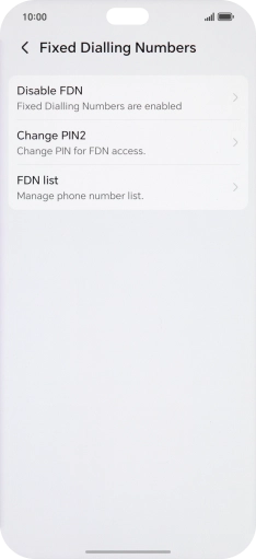 Press Disable FDN.