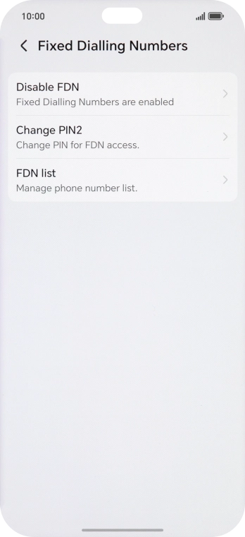 Press Disable FDN.