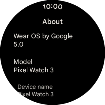 The software information is displayed.