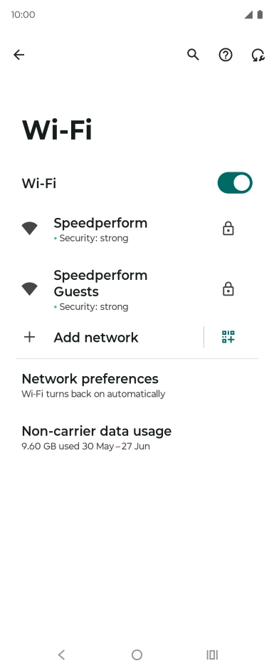 Press the required Wi-Fi network.