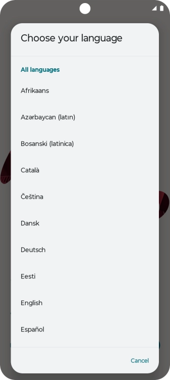 Press the required language.