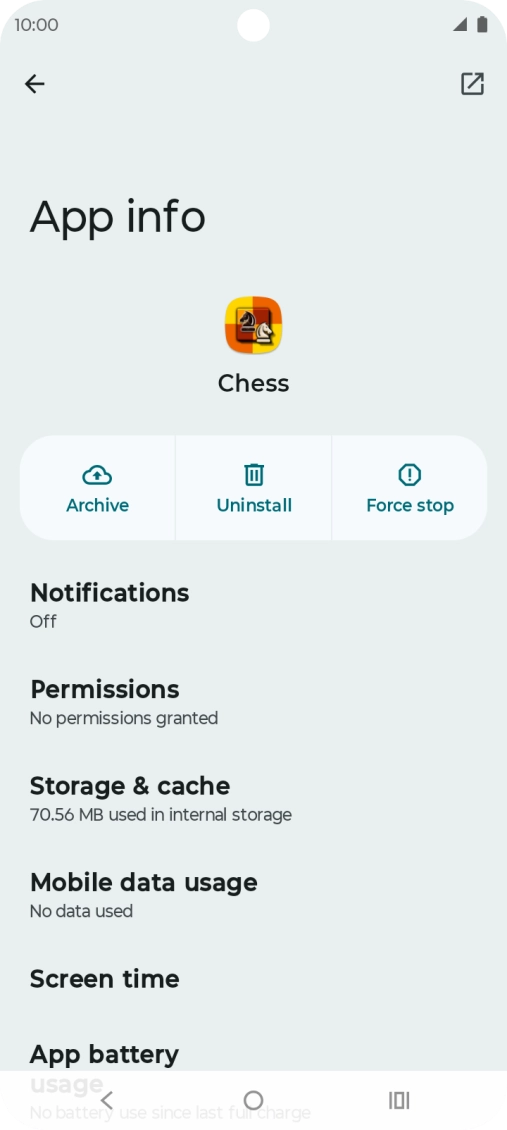 Press Storage & cache.