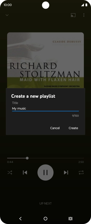 Key in a name for the playlist and press Create.