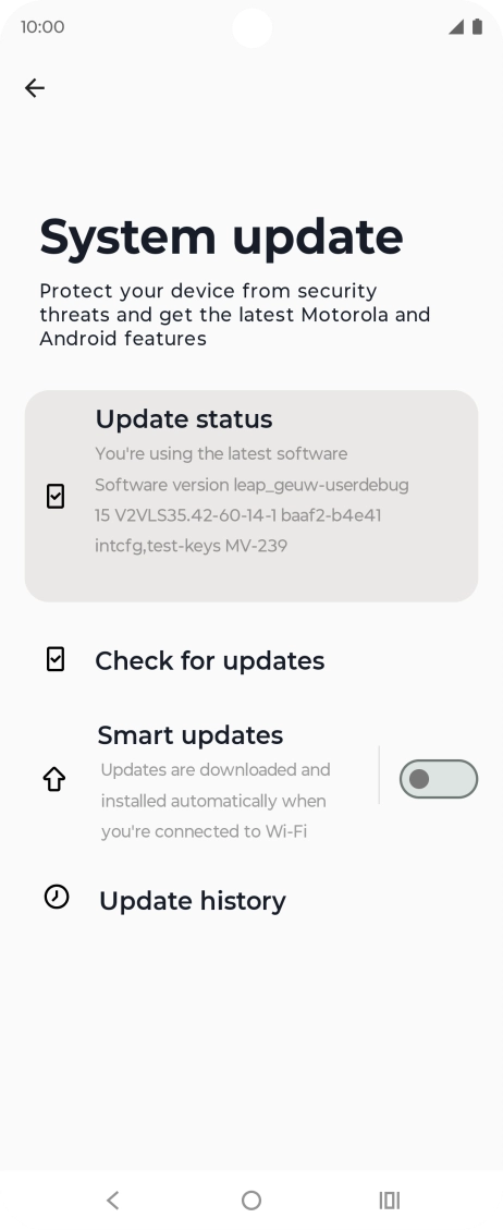 Press Check for updates. If a new software version is available, it's displayed. Follow the instructions on the screen to update the phone software.