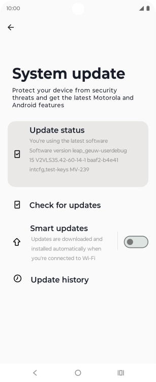 Press Check for updates. If a new software version is available, it's displayed. Follow the instructions on the screen to update the phone software.