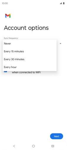 Press the required setting.