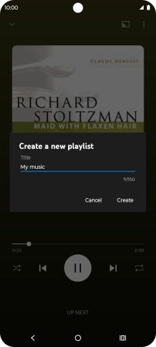 Key in a name for the playlist and press Create.