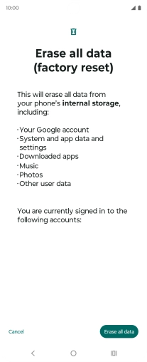Press Erase all data.
