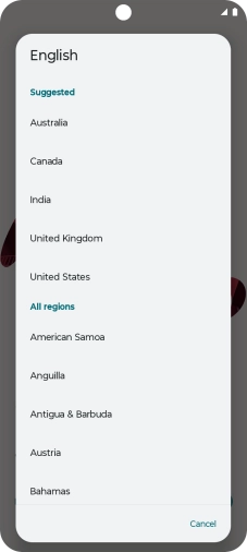 Press the required country or area.