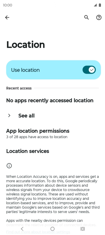 Press App location permissions.