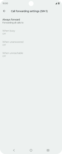 Press the required divert type.