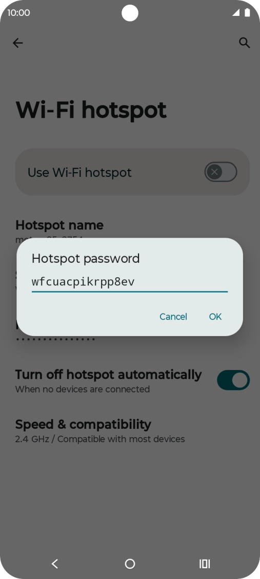 Key in the required password and press OK.
