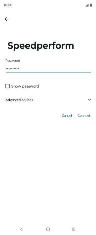 Key in the password for the Wi-Fi network and press Connect.