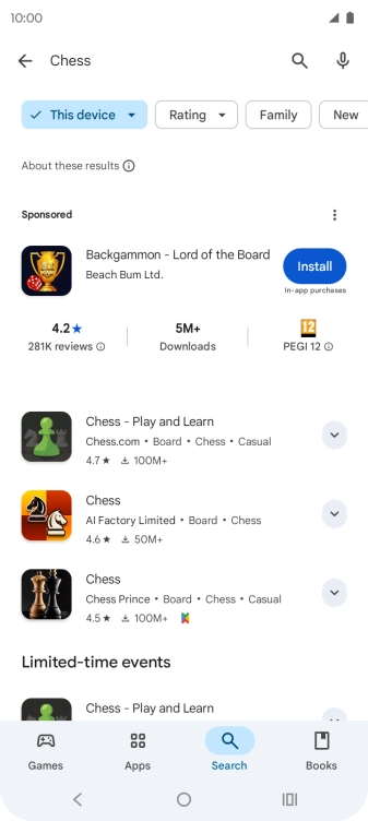 Press the required app.