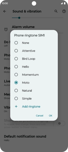 Press the required ring tones to hear them.