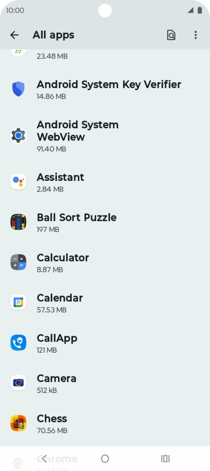 Press the required app.