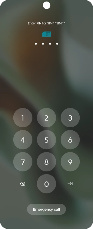 If you're asked to key in your PIN, do so and press arrow right. The default PIN is 1111.