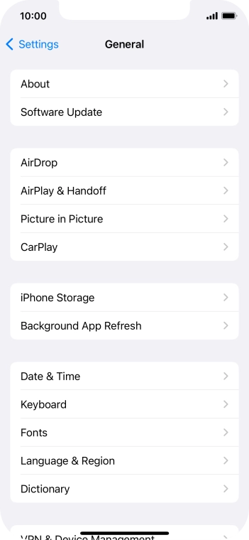 Press Software Update. If a new software version is available, it's displayed. Follow the instructions on the screen to update the phone software.