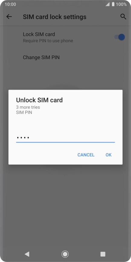 Key in your PIN and press OK. The default PIN is 1111.