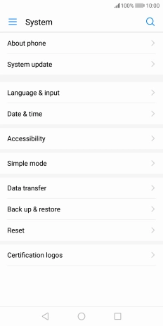 Press System update. If a new software version is available, it's displayed. Follow the instructions on the screen to update the phone software.