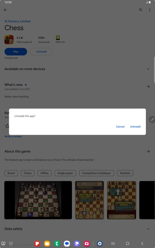 Press Uninstall.