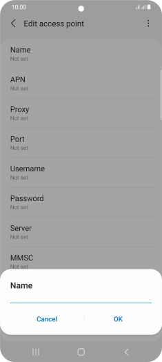Key in EE Internet and press OK.