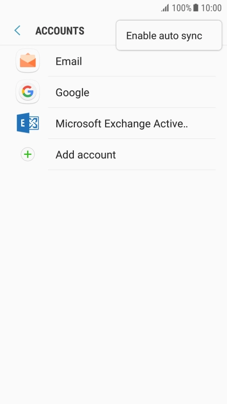 Press Enable auto sync.