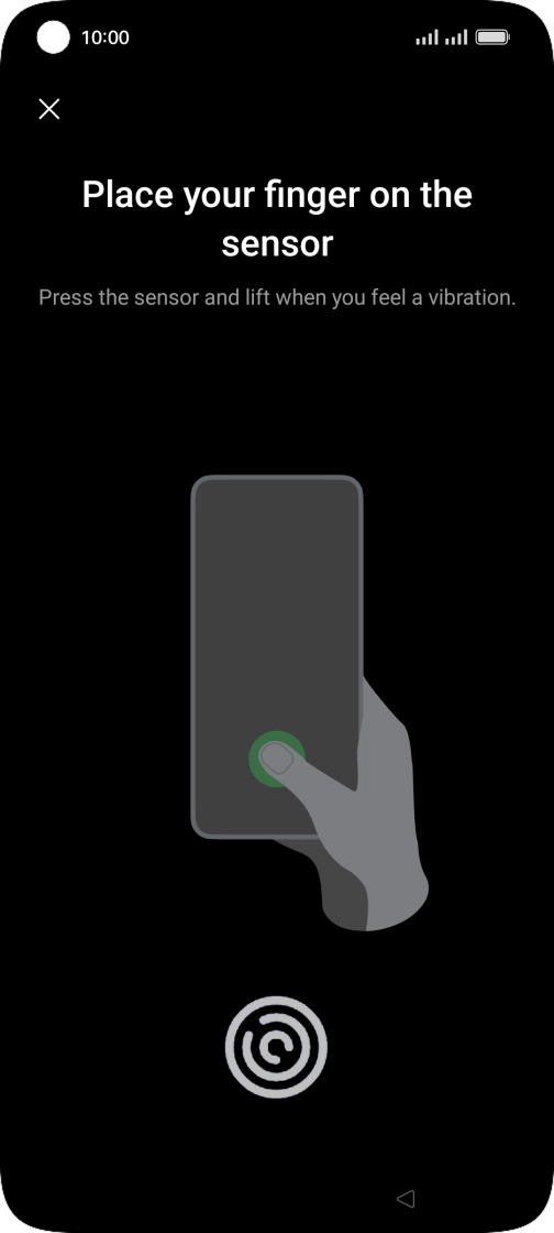 Follow the instructions on the screen to create the phone lock code using your fingerprint.