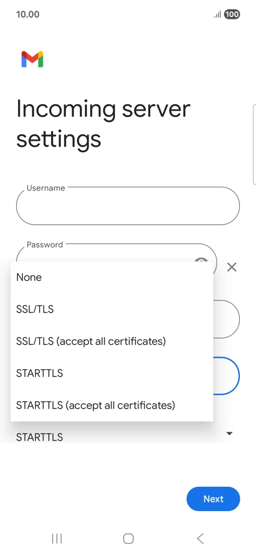 Press SSL/TLS.