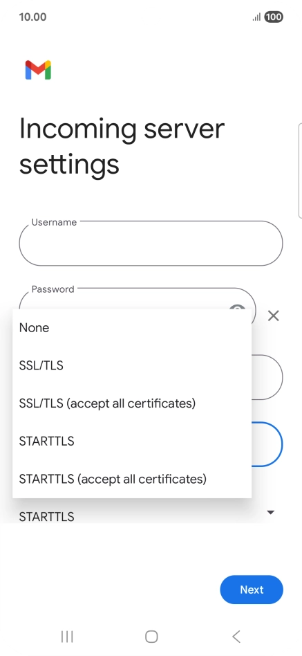 Press SSL/TLS.
