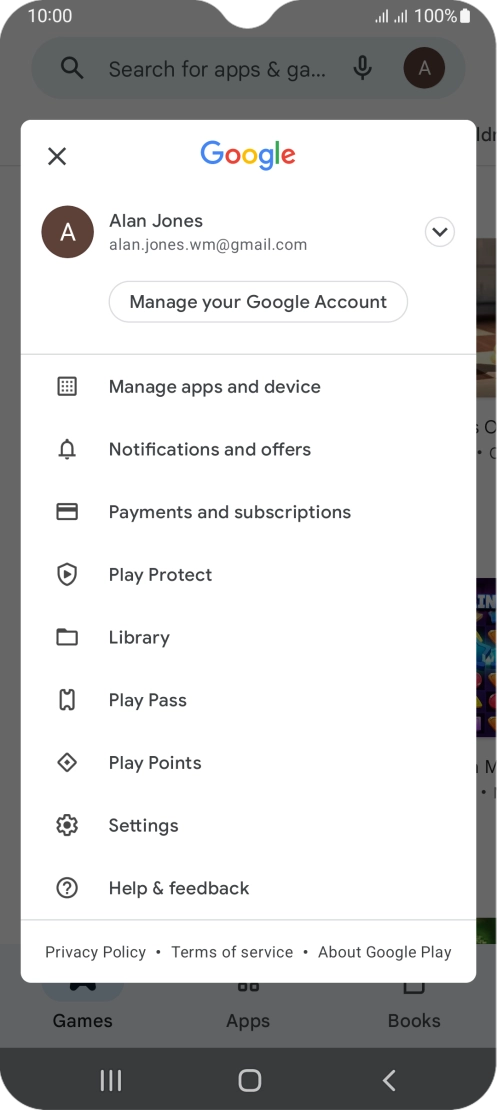 Press Manage apps and device.
